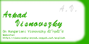 arpad visnovszky business card